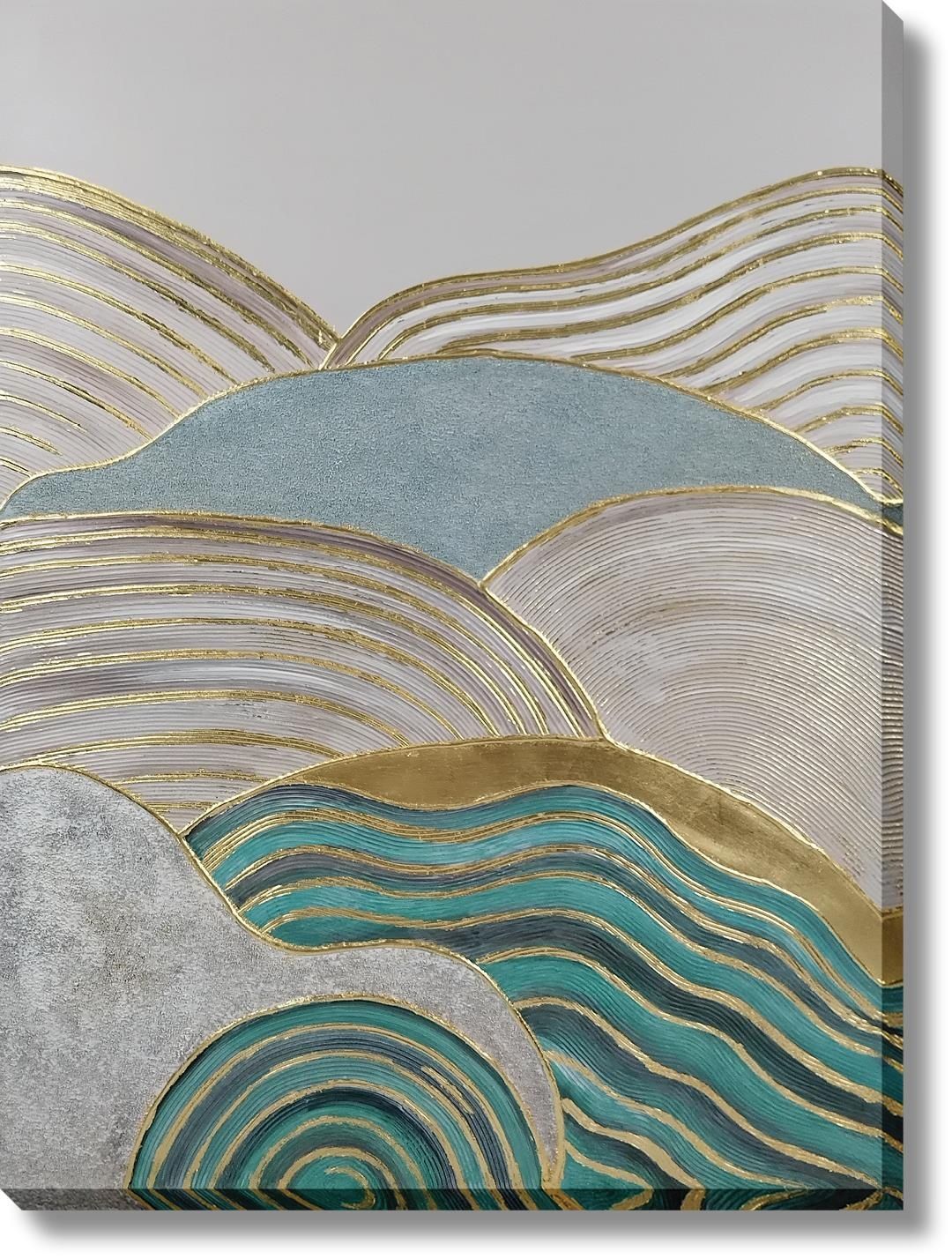 Mist Over Gilded Waves - 36" x 48" Framed Wall Art