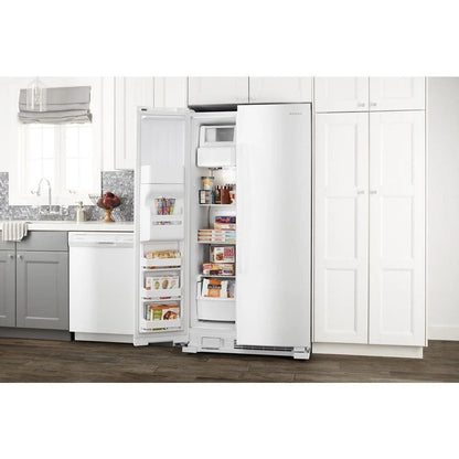 33" Side-By-Side Refrigerator With Dual Pad External Ice And Water Dispenser - White