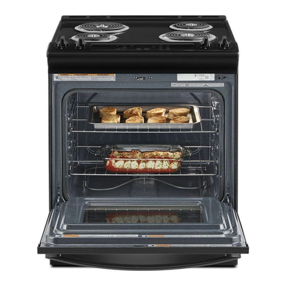 4.8 Cubic Feet Electric Range With Frozen Bake Technology And Adjustable Self-Clean Cycle - Black