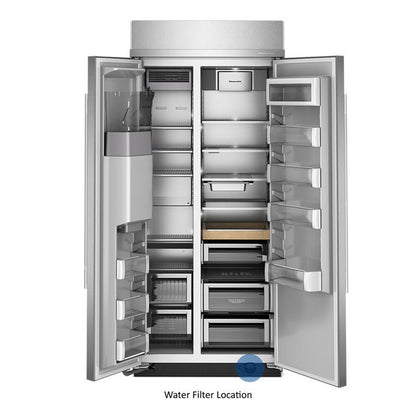 20.8 Cu. Ft. 36" Built-In Side-By-Side Refrigerator Features Exterior Water And Ice Dispenser With Measured Fill