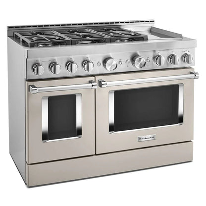 48'' Smart Commercial-Style Gas Range With Griddle - Milkshake