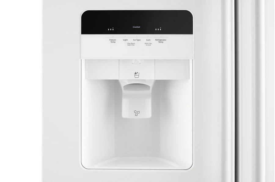 36" Wide Side-By-Side Refrigerator With Exterior Ice And Water Dispenser - 25 Cubic Feet - White