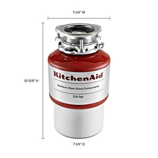 3/4-Horsepower Continuous Feed Food Waste Disposer - Red