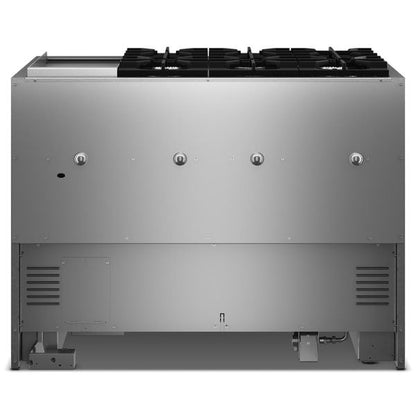 48" 6 Burner Commercial-Style Dual Fuel Range With Griddle - Stainless Steel