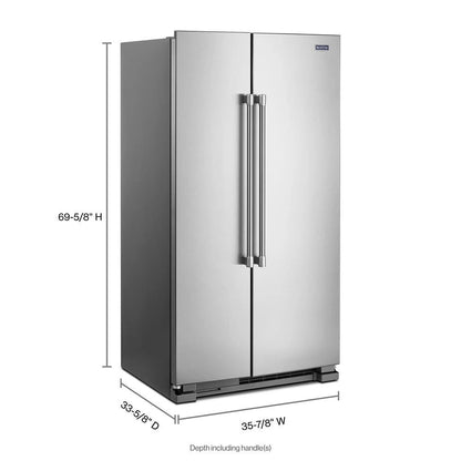 36" Wide Side-By-Side Refrigerator, 25 Cubic Feet - Fingerprint-Resistant Stainless Finish