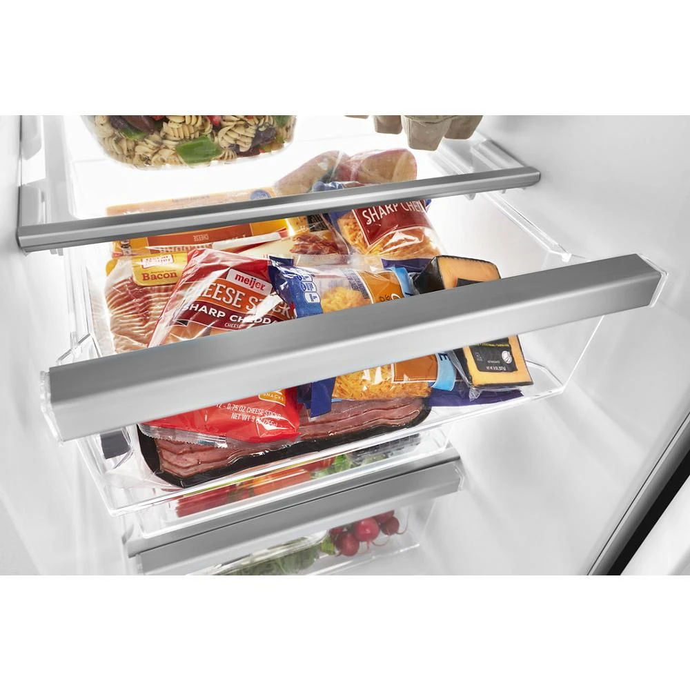 33" Wide Side-By-Side Refrigerator, 21 Cubic Feet - Black