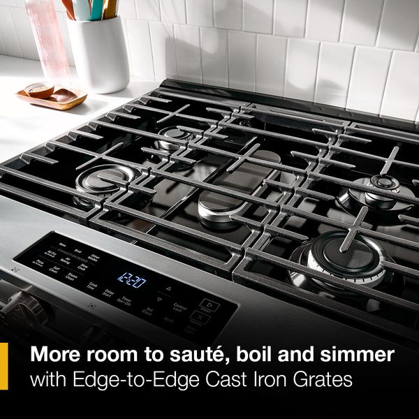 30" Gas Smart Range With Air Cooking Technology - Black