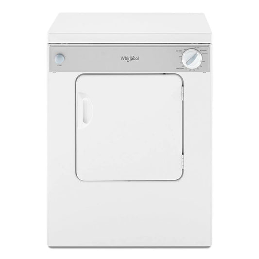 3.4 Cubic Feet Compact Front Load Dryer With Flexible Installation - White-On-White