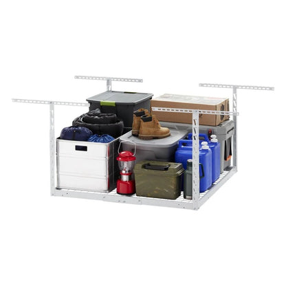 Overhead Gearloft Storage Rack 4X4 Feet - Hammered White