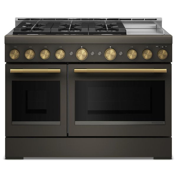 KitchenAid 48" 6 Burner Commercial-Style Gas Range With Griddle - Black Ore