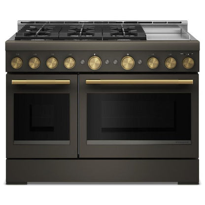 KitchenAid 48" 6 Burner Commercial-Style Gas Range With Griddle - Black Ore