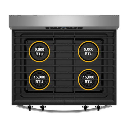 30" Self Clean Gas Range With No Preheat Mode - Black