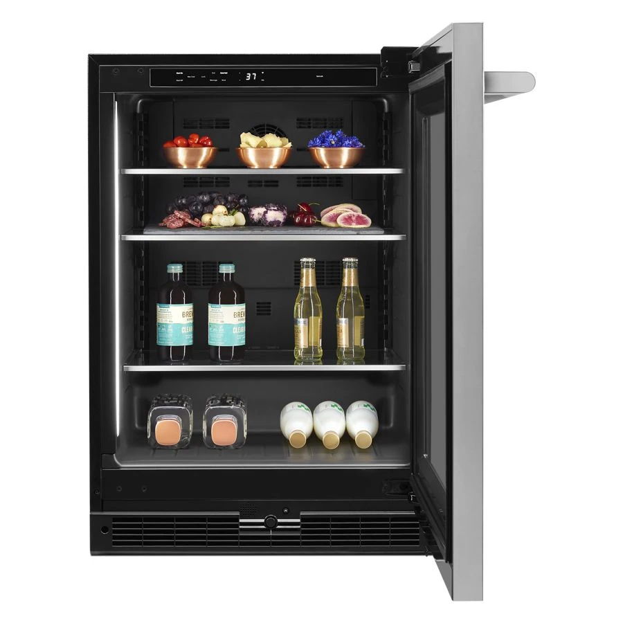 Rise 24" Under Counter Glass Door Refrigerator, Right Swing