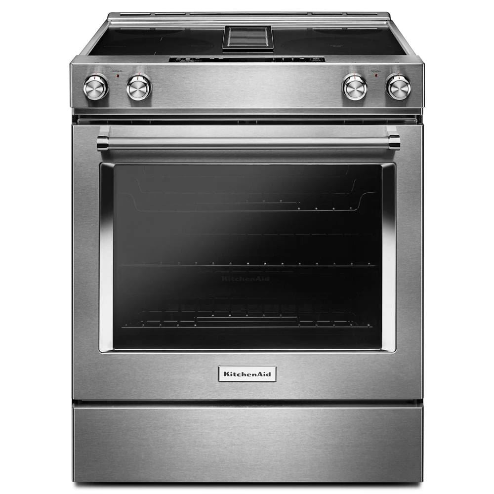 30" 4-Element Electric Downdraft Slide-In Range