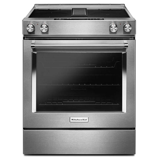 30" 4-Element Electric Downdraft Slide-In Range