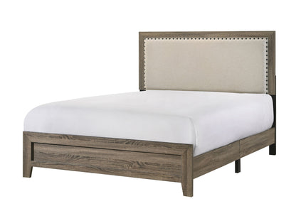 Millie - King Upholstery Bed In One Box - Warm Gray