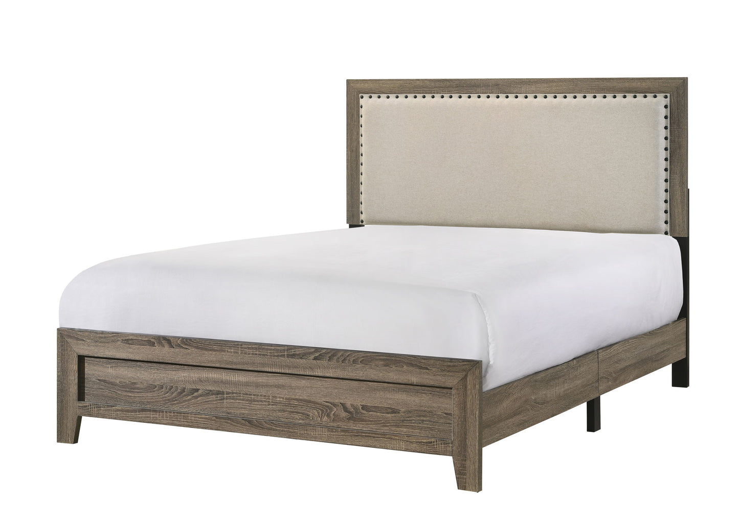 Millie - Twin Upholstery Bed In One Box - Warm Gray