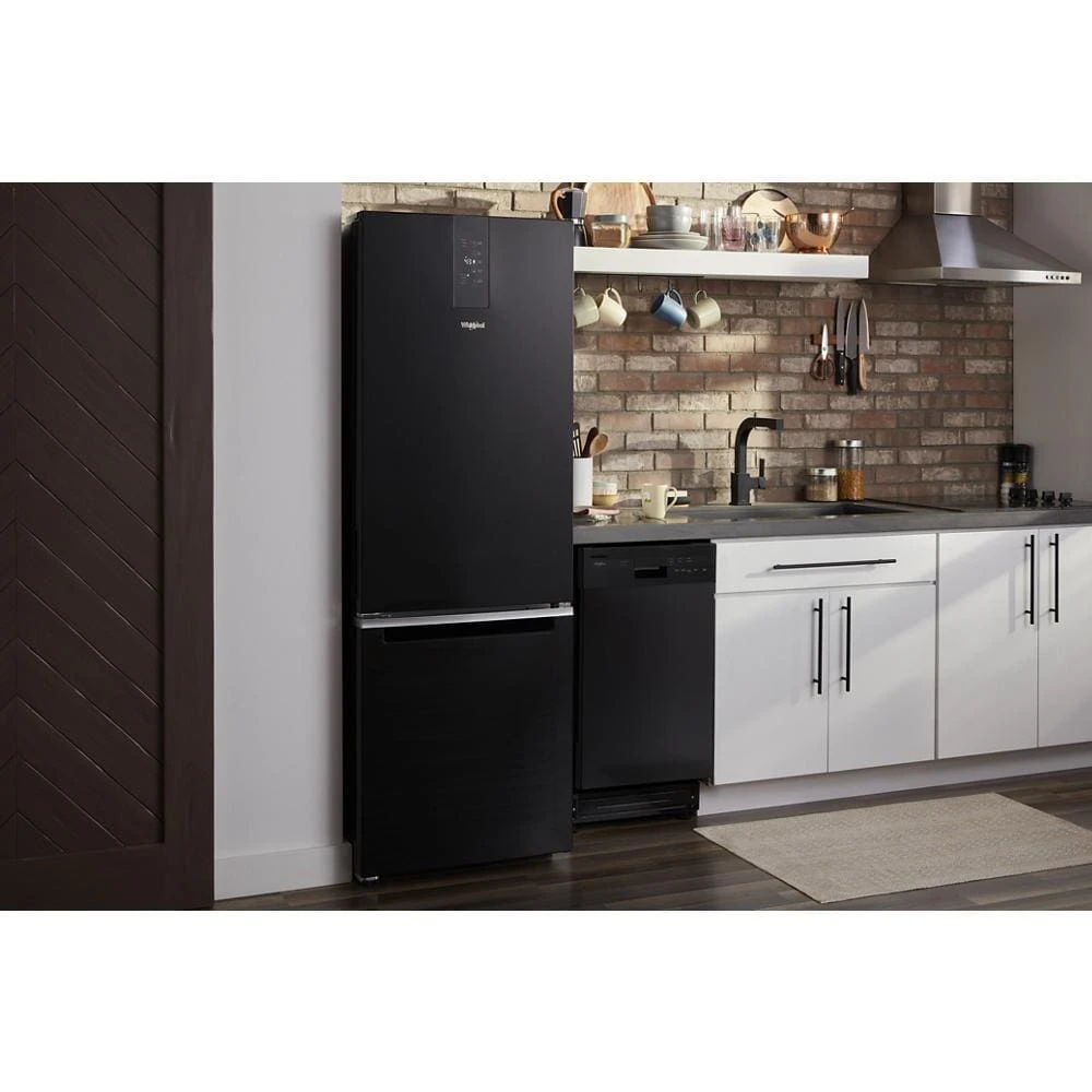 24" Wide Garage-Ready Bottom-Freezer Refrigerator, 12.9 Cubic Feet - Black