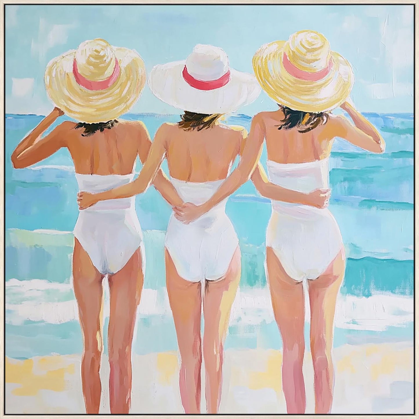 Seaside Sisterhood - 32" x 32" Framed Wall Art