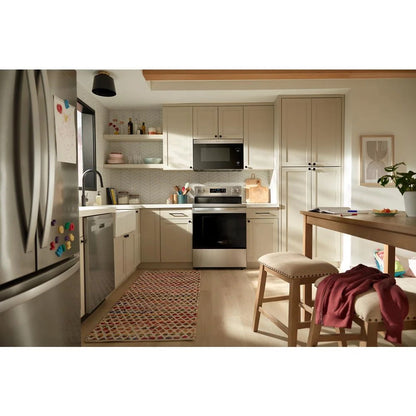1.1 Cubic Feet Flush Mount Microwave With Turntable-Free Design - Fingerprint Resistant Stainless Steel