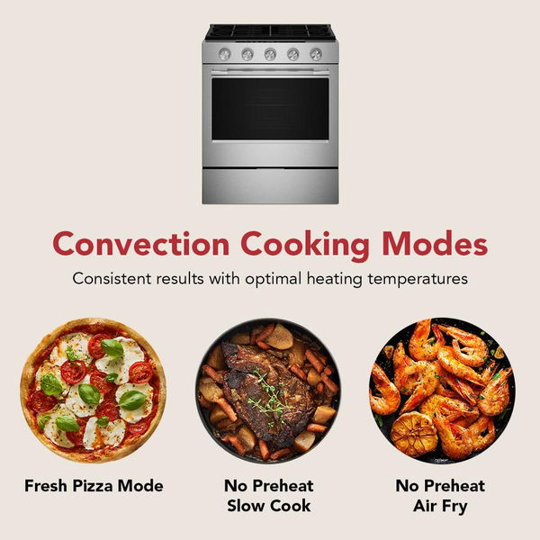 5.0 Cu. Ft. Smart Slide-In Gas Range With Convection Cooking Modes And 2-In-1 Burner - PrintShield Stainless Finish