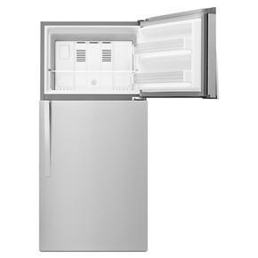 30" Wide Top Freezer Refrigerator, 19 Cubic Feet - Monochromatic Stainless Steel - Pearl Silver