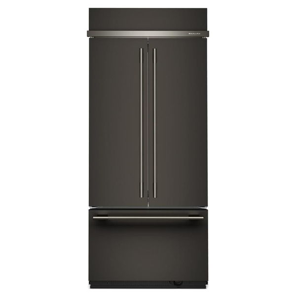 20.8 Cu. Ft. 36" Built-In French Door Bottom Mount Refrigerator With Platinum Interior - Black Ore