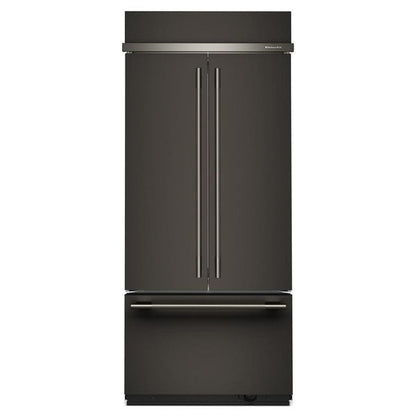 20.8 Cu. Ft. 36" Built-In French Door Bottom Mount Refrigerator With Platinum Interior - Black Ore