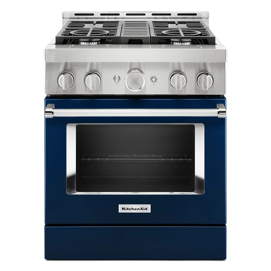 30'' Smart Commercial-Style Gas Range With 4 Burners - Ink Blue