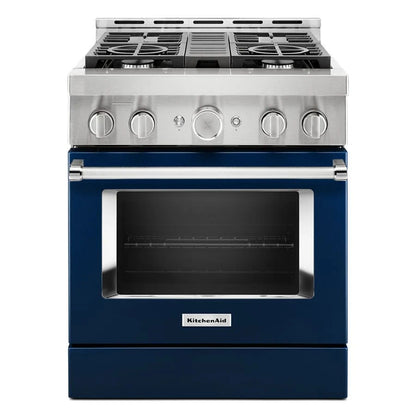 30'' Smart Commercial-Style Gas Range With 4 Burners - Ink Blue