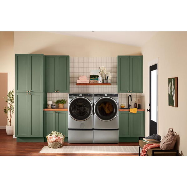 7.4 Cu. Ft. Smart Front Load Energy Star Gas Dryer With Steam Capabilities - Radiant Silver