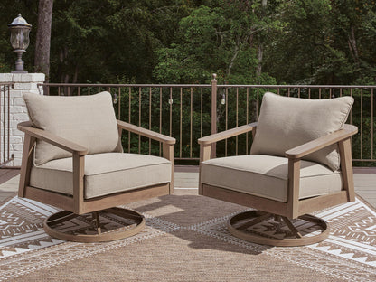 Harmony Headlands - Swivel Lounge With Cushion - Natural / Gray