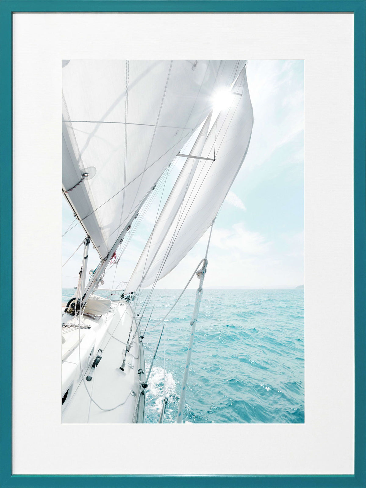 Sunward Sails I - 24 X 32 - Framed Print Under Glass - White