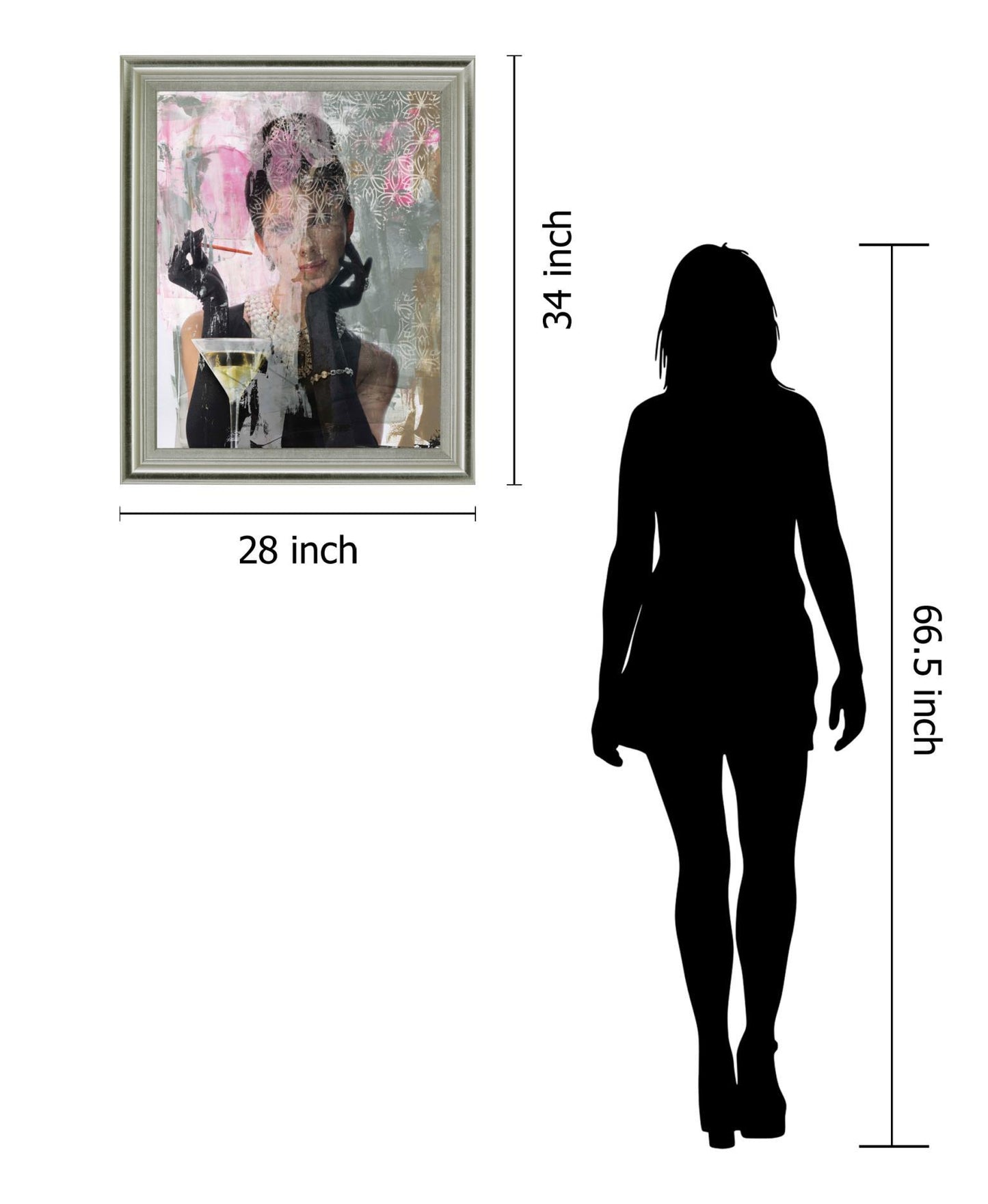 Chic Glamour Muse - 28" x 34" Framed Wall Art