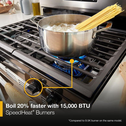 30" Self Clean Gas Range With No Preheat Mode - Black