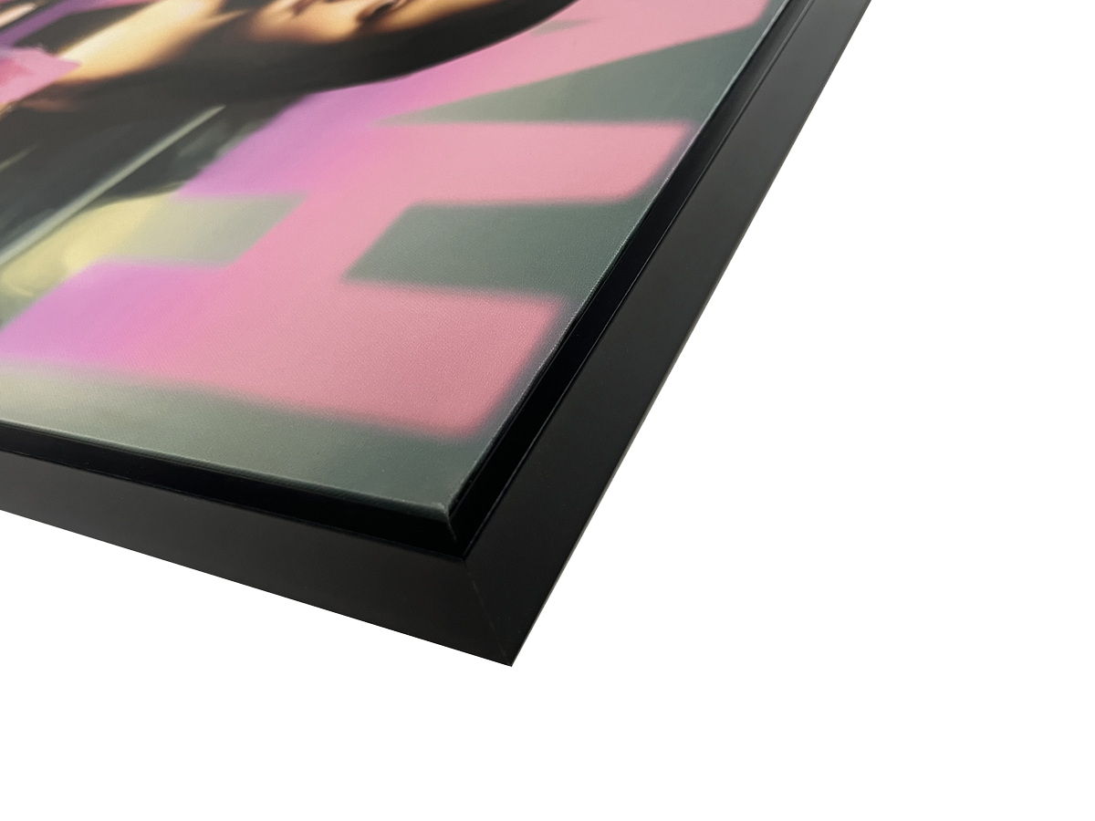 Blush Refrain Hand-Embellished Canvas In Frame - Black / Pink
