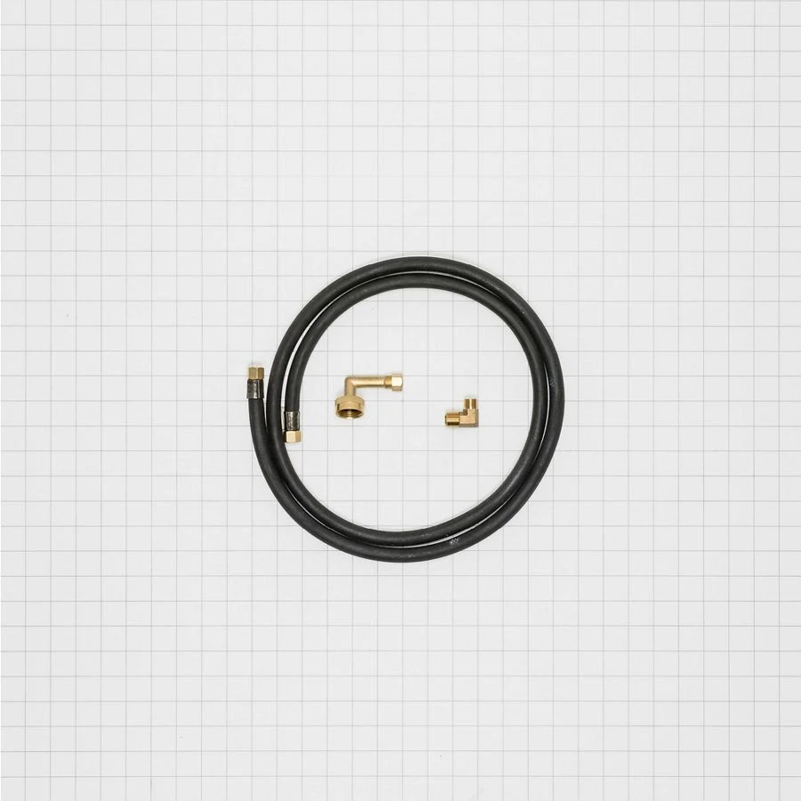 Dishwasher Fill Hose Kit Of 6' Epdm Water Supply Line With 3/8" Compression Fitting (2), 3/4" Gooseneck, 3/8" Elbow