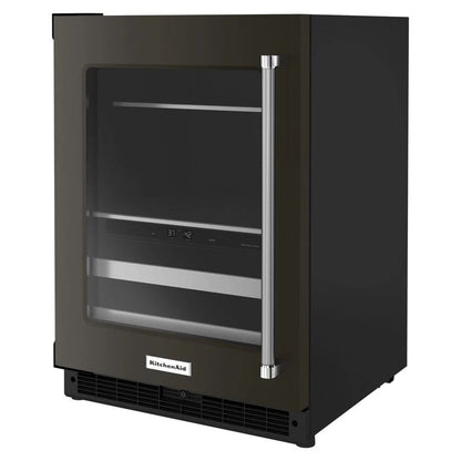 24" Beverage Center With Glass Door And Metal-Front Racks And PrintShield Finish