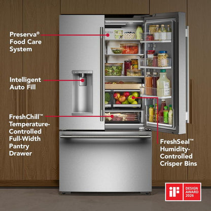 Counter-Depth French Door Refrigerator With Intelligent Auto Fill - Juniper