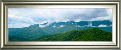 Misty Mountains Il By Kames Mcloughlin - Framed Print Wall Art - Green