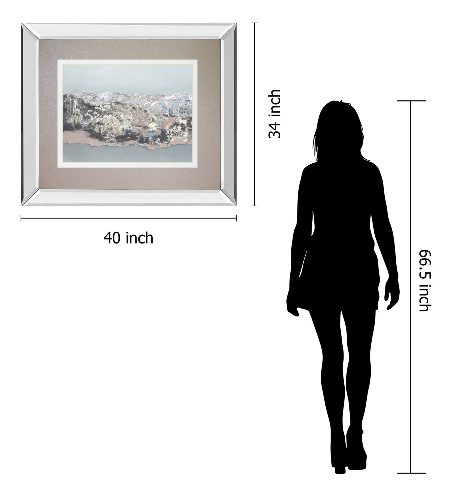 Terrain By Caroline -Mirror Framed Print Wall Art - Dark Gray