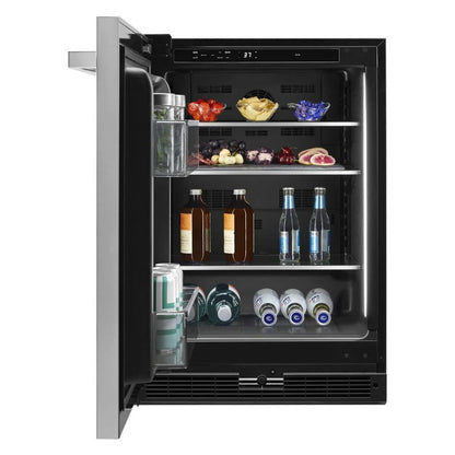 Noir 24" Under Counter Solid Door Refrigerator, Left Swing