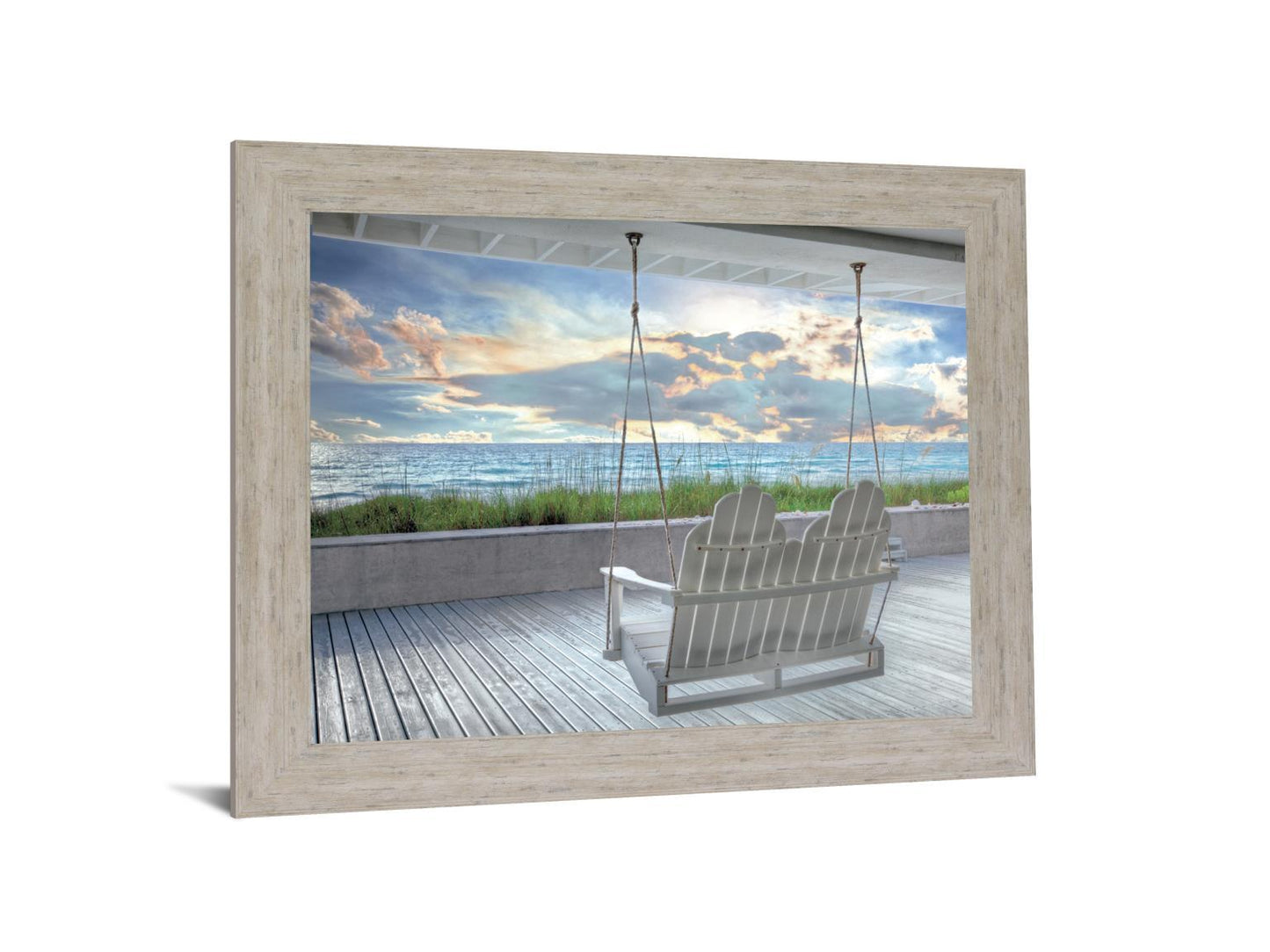 Seaside Swing Serenity - 28" x 34" Framed Wall Art