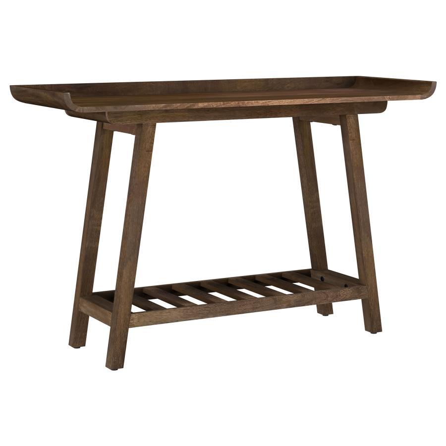 Ornelas - Console Table With Slatted Shelf - Mango Brown