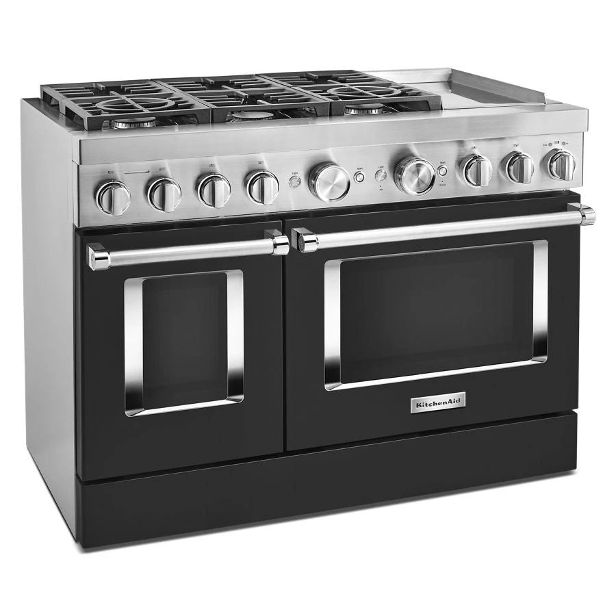 48'' Smart Commercial-Style Dual Fuel Range With Griddle - Imperial Black