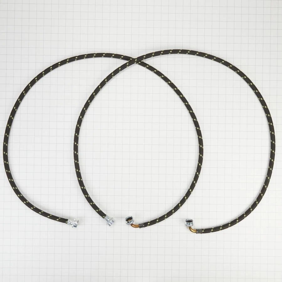 6' Black Braided Hoses With 90 Degree Elbow Rated 1700 Psi With Two Female Connections, 2 Pack - Black