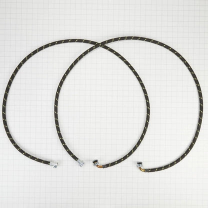 6' Black Braided Hoses With 90 Degree Elbow Rated 1700 Psi With Two Female Connections, 2 Pack - Black
