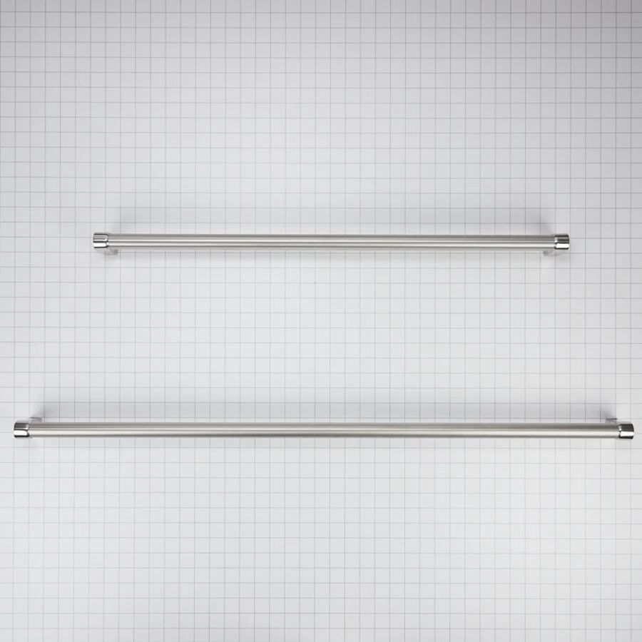 Kitchenaid 30" Bottom Mount Refrigerator Handle Kit With Red Medallions For Panel-Ready Models - Stainless Steel