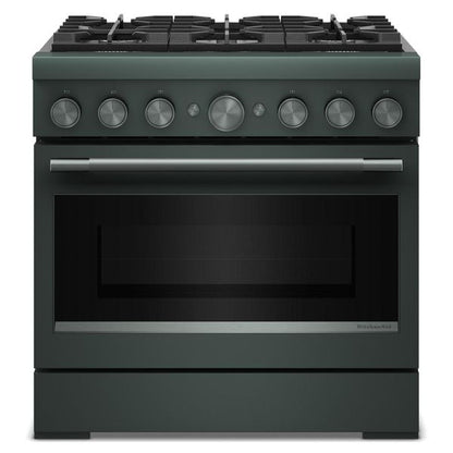 36" 6 Burner Commercial-Style Dual Fuel Range With No Preheat Air Fry Mode - Juniper