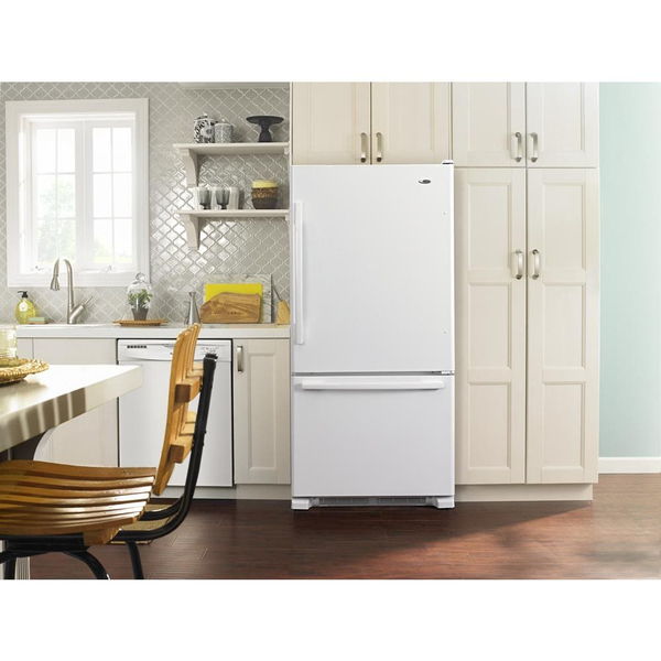 33" Wide Bottom-Freezer Refrigerator With Easyfreezer Pull-Out Drawer, 22 Cu. Ft. Capacity - White-On-White